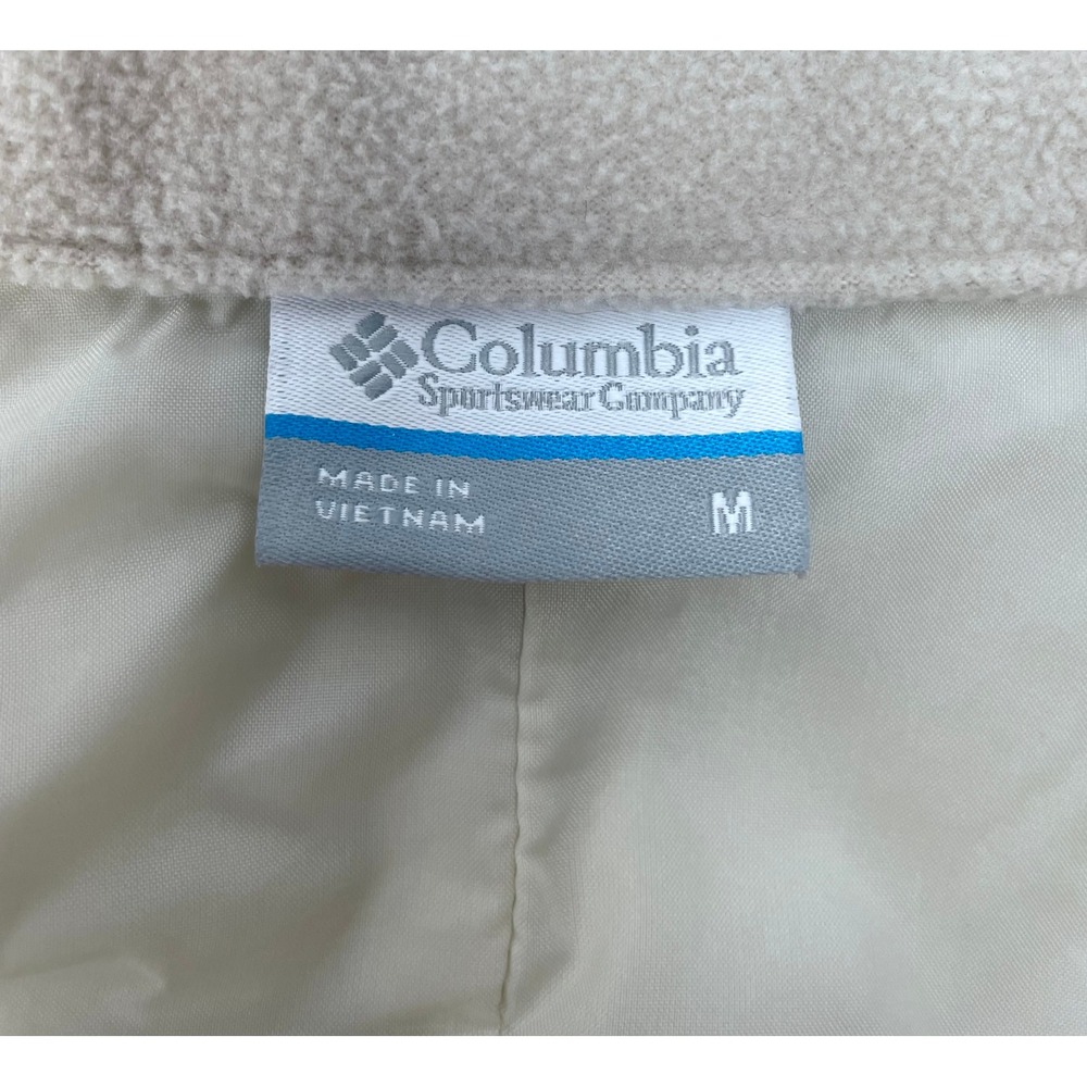 Columbia Women Medium Cream Fleece Quilted Zip Mix it Around Vest - Picture 4 of 6